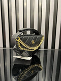 Chanel Pouch - Grained shiny calfskin & gold-tone metal, black